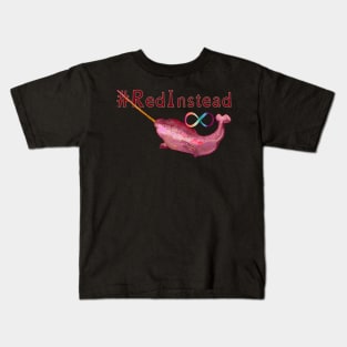 Red Instead Narwhal Kids T-Shirt